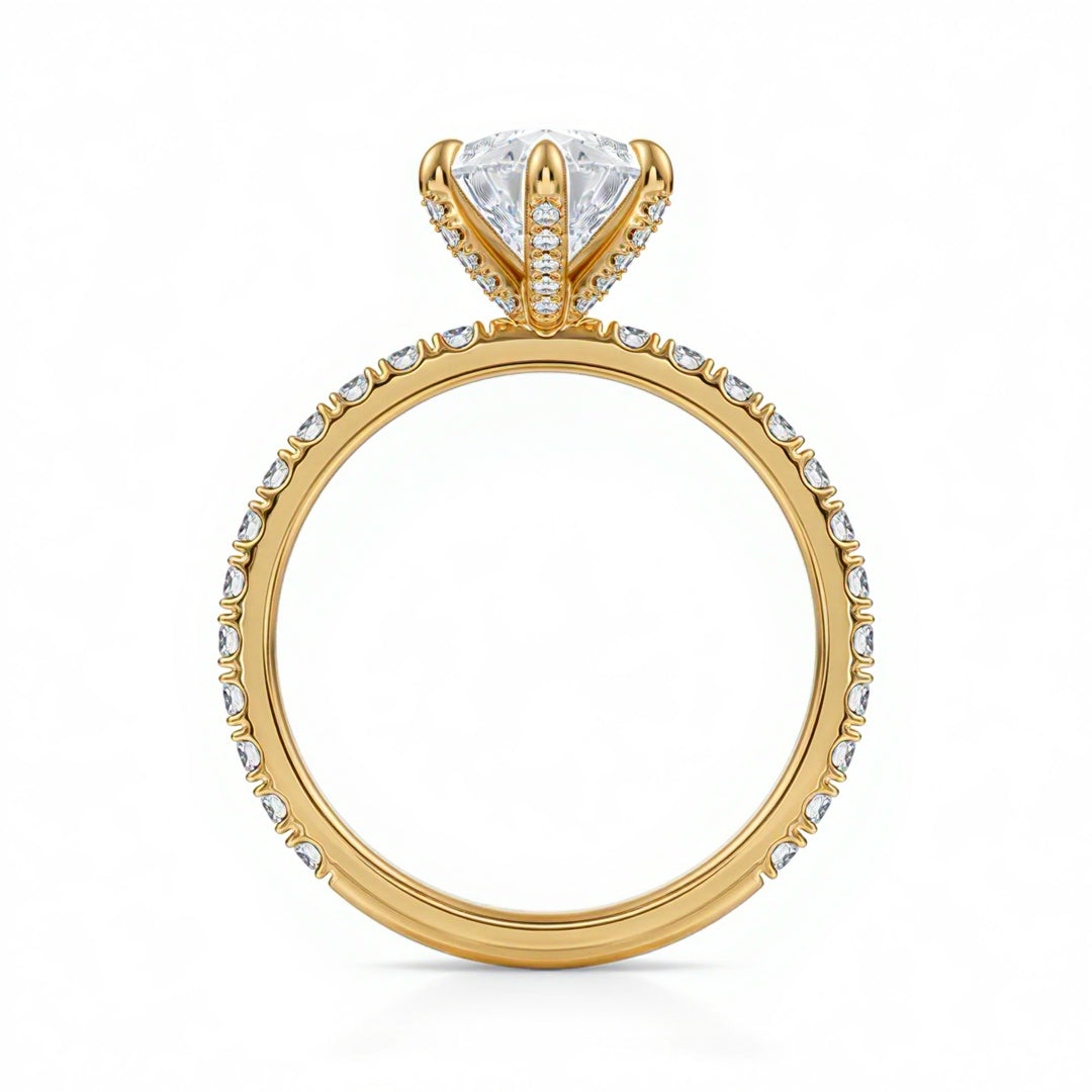 Pear Pave Ring With Pave Prongs