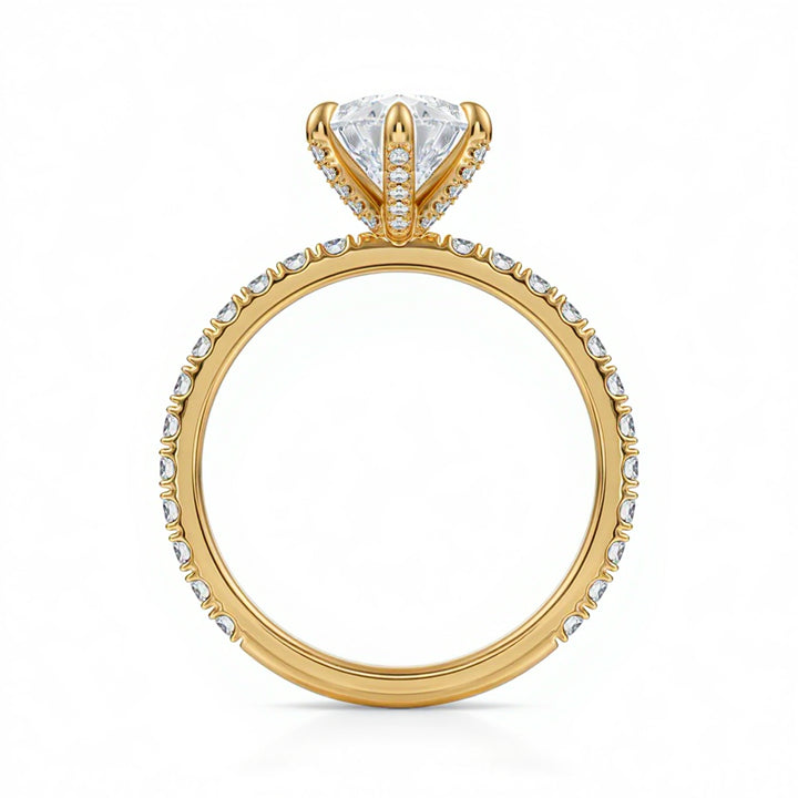 Pear Pave Ring With Pave Prongs