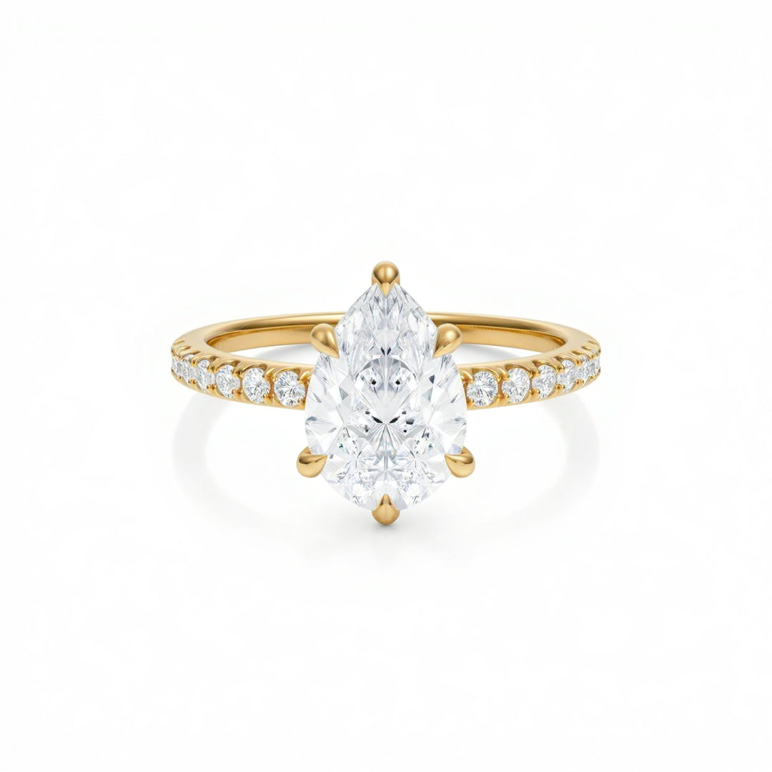 Pear Pave Ring With Pave Prongs