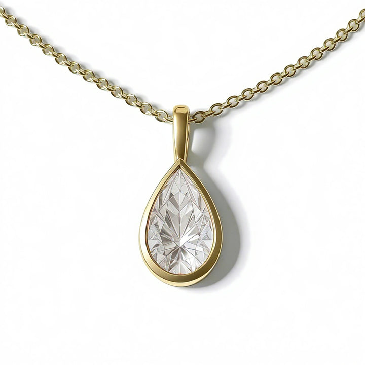 Pear Bezel Set Pendant