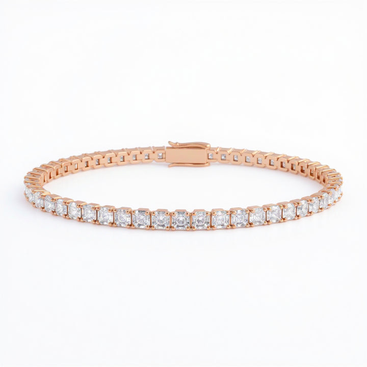 Asscher 4 Claw Tennis Bracelet
