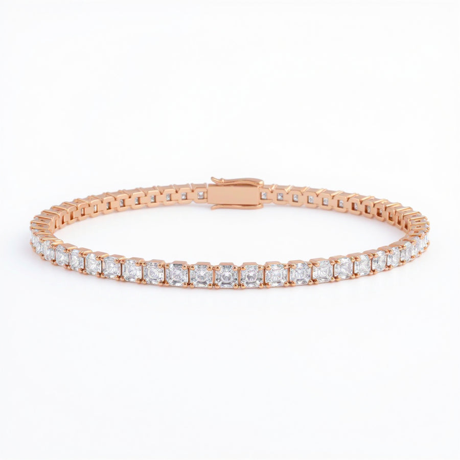 Asscher 4 Claw Tennis Bracelet