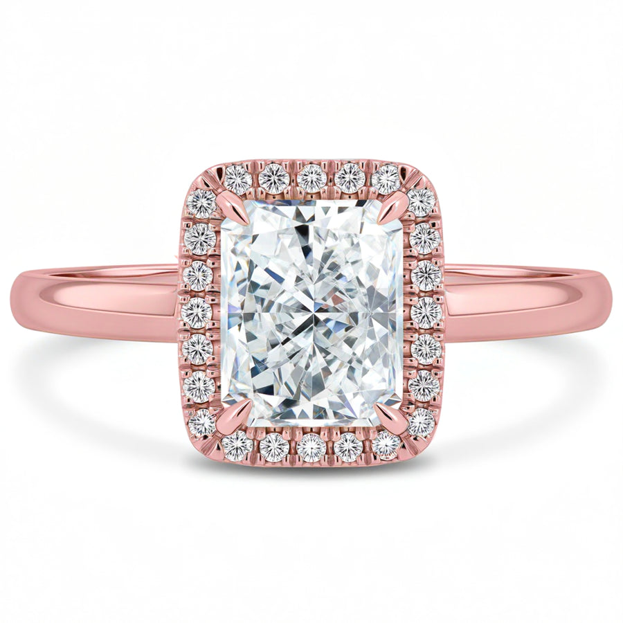 Radiant Halo Solitaire Ring