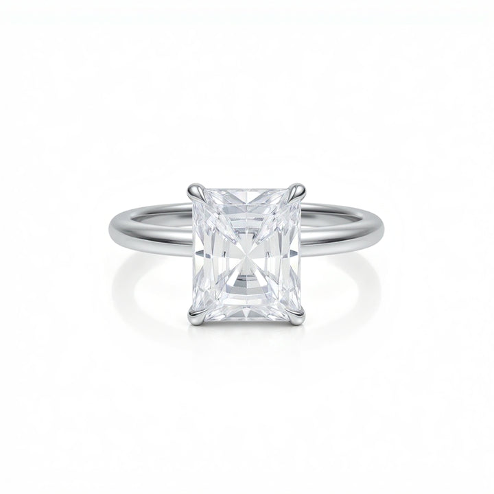 Radiant Solitaire Ring With Pave Prongs