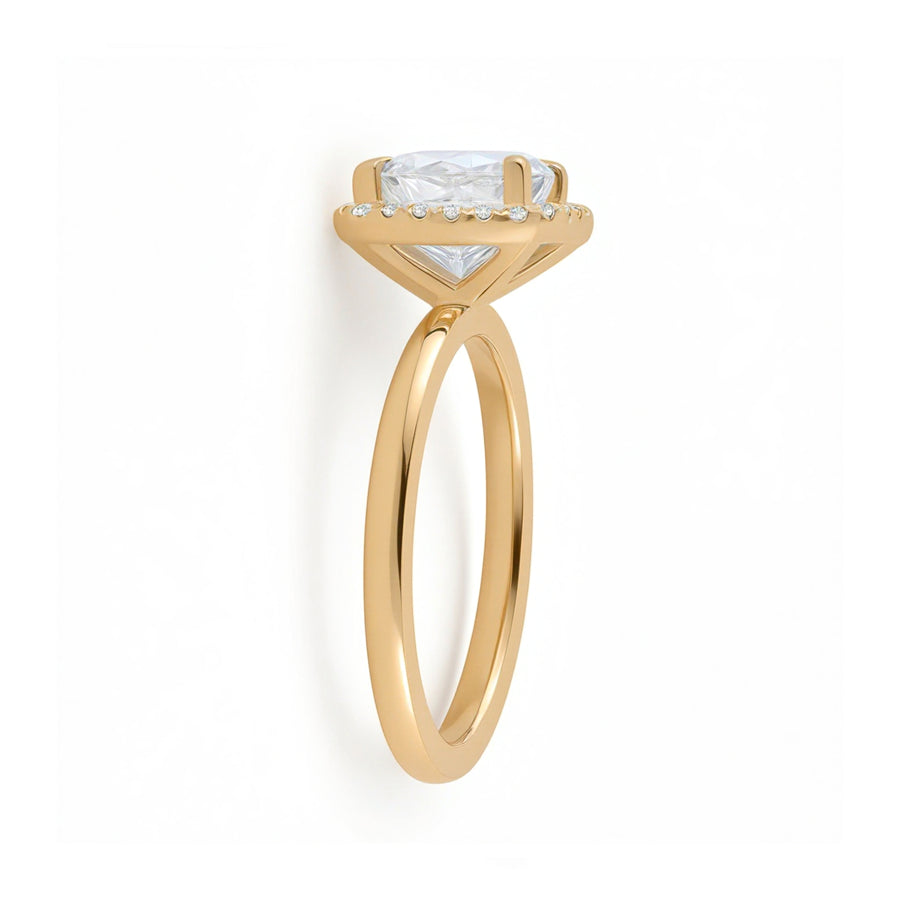 Cushion Halo Solitaire Ring