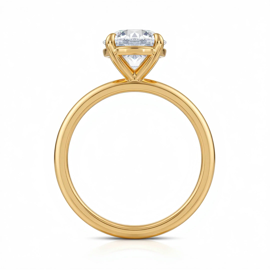 Round Martini Basket Solitaire Ring