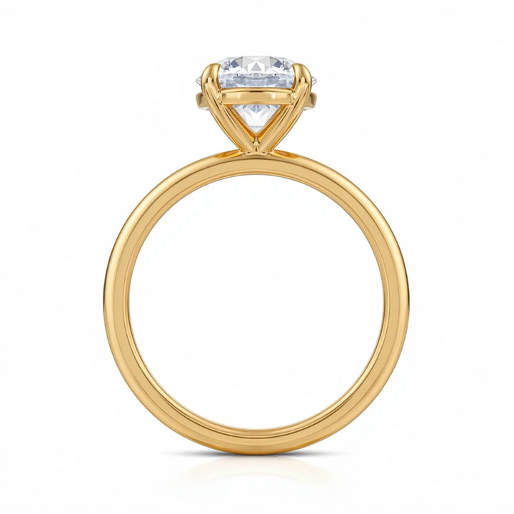 Round Martini Basket Solitaire Ring