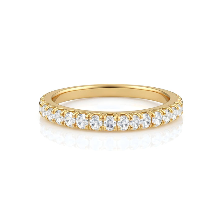 Single Row 3/4 Pave Diamond Eternity Band