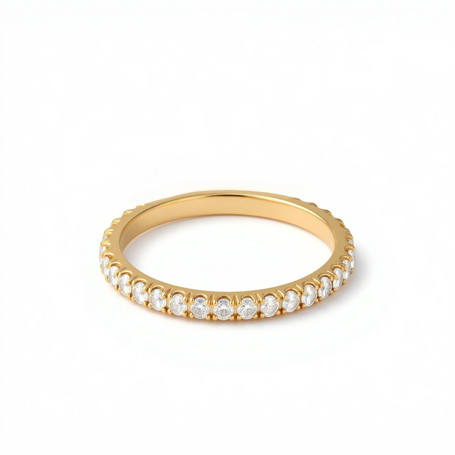 Single Row 3/4 Pave Diamond Eternity Band