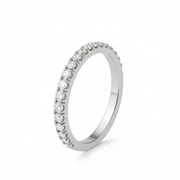 Single Row 3/4 Pave Diamond Eternity Band