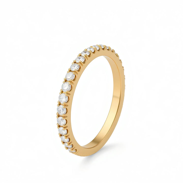 Single Row 3/4 Pave Diamond Eternity Band